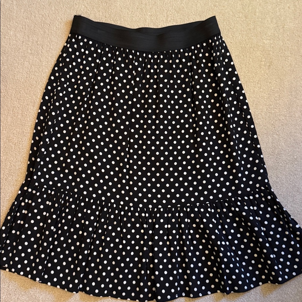 Size Medium Nomadic Traders Black and White Polka Dot Skirt